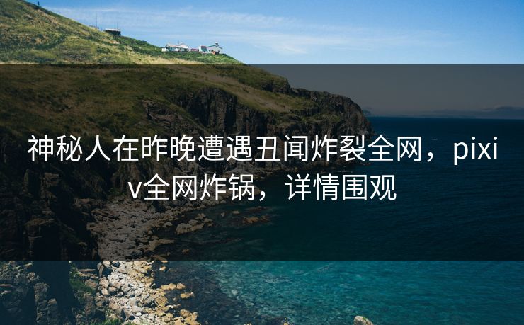 神秘人在昨晚遭遇丑闻炸裂全网，pixiv全网炸锅，详情围观