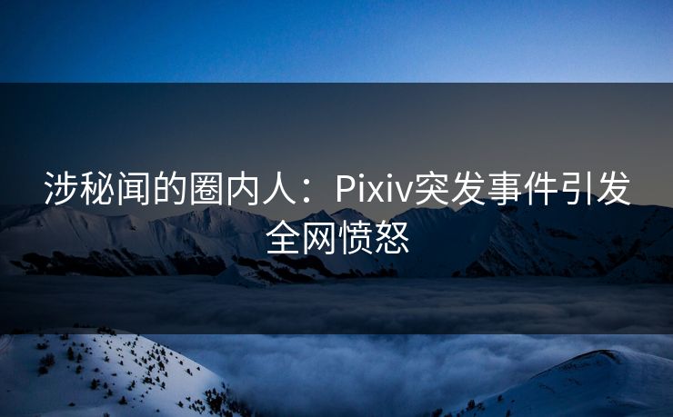 涉秘闻的圈内人：Pixiv突发事件引发全网愤怒