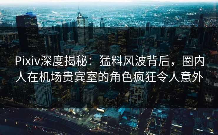 Pixiv深度揭秘：猛料风波背后，圈内人在机场贵宾室的角色疯狂令人意外