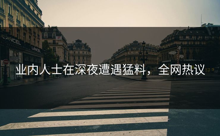业内人士在深夜遭遇猛料，全网热议