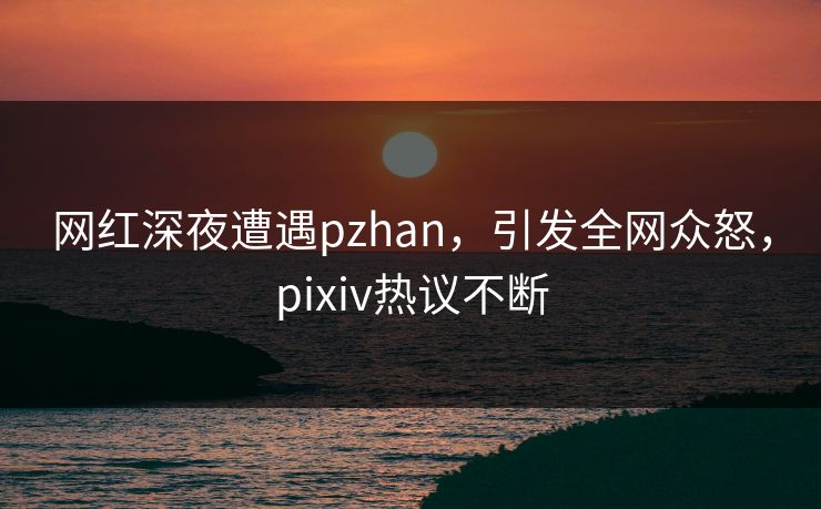 网红深夜遭遇pzhan，引发全网众怒，pixiv热议不断